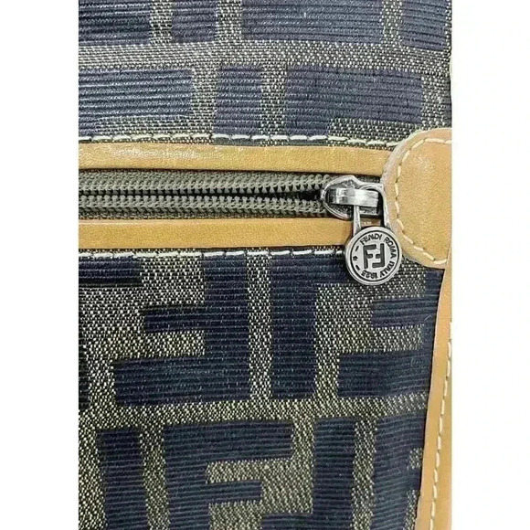 Fendi SAS Vintage Crossbody Brown Shoulder Bag Zukka Purse Logo S.A.S Roma Italy - Picture 7 of 13